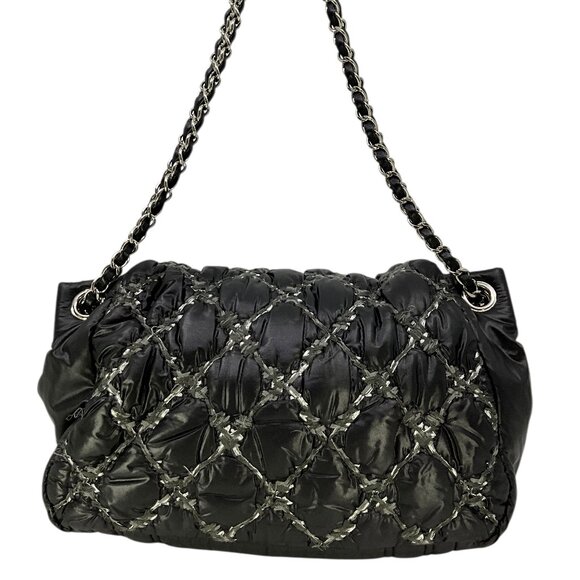 CHANEL Nylon Quilted Tweed Stitch Bubble Flap Bag - Picture 3 of 8